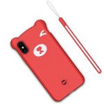 Wholesale iPhone Xr 3D Teddy Bear Design Case with Hand Strap (Red)